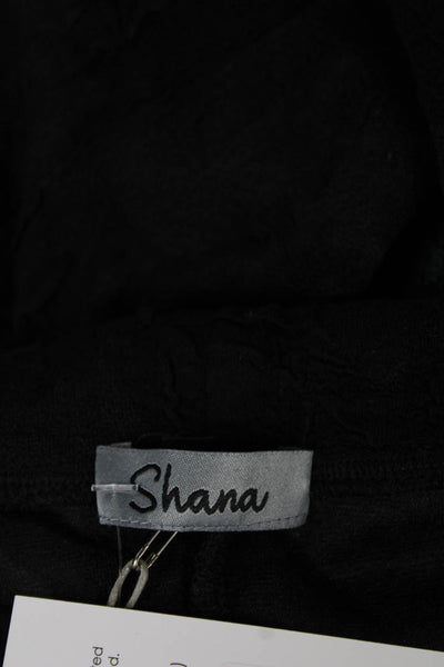 Shana Women Tunic Cowl Neck Black Rayon Long Sleeve Pullover Colorblock Size M