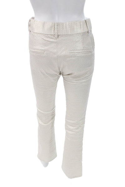Flog Womens Dress Pants White Geometric Cotton Lycra Button Size 26