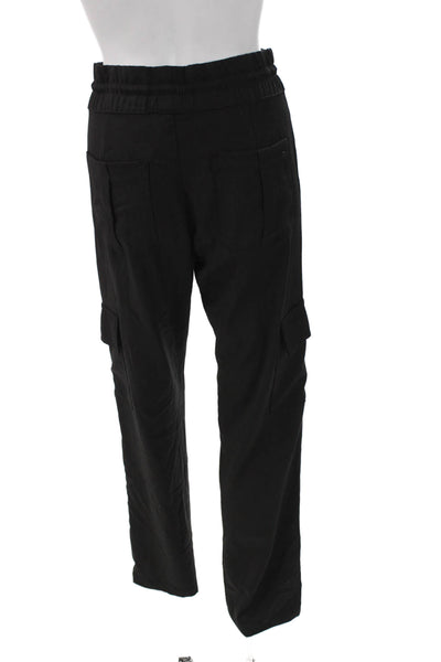 Flog Womens Cargo Pants Black Drawstring 98% Cotton 2% Lycra Size 26
