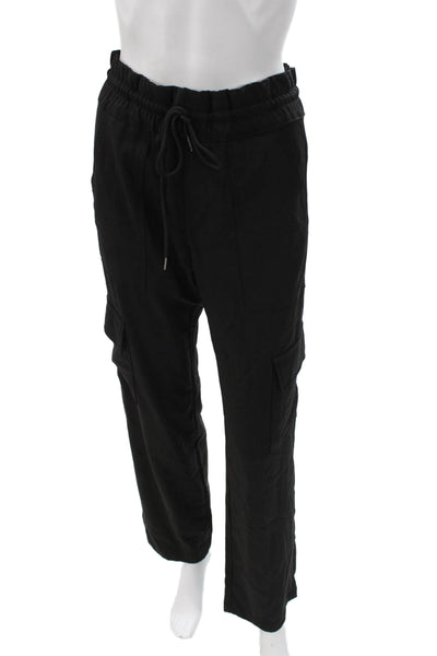 Flog Womens Cargo Pants Black Drawstring 98% Cotton 2% Lycra Size 25