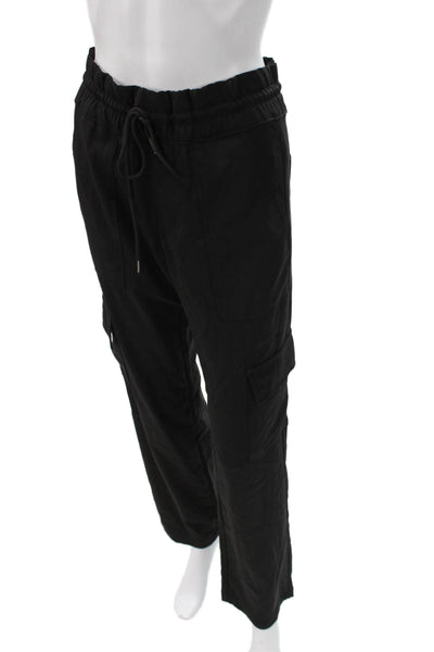 Flog Womens Cargo Pants Black Drawstring 98% Cotton 2% Lycra Size 25