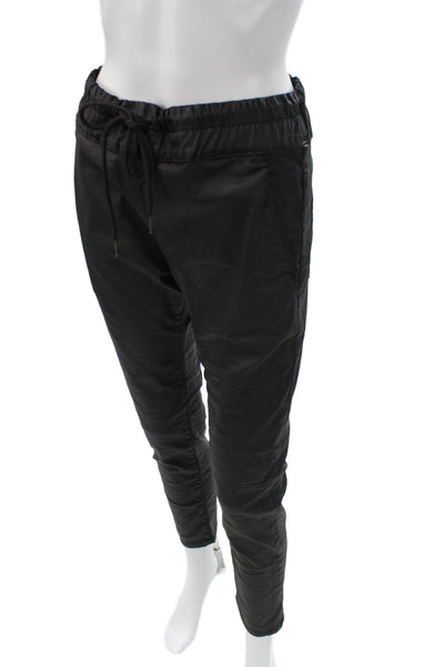 Flog Women Jogger Pants Black Drawstring Cotton Size 27