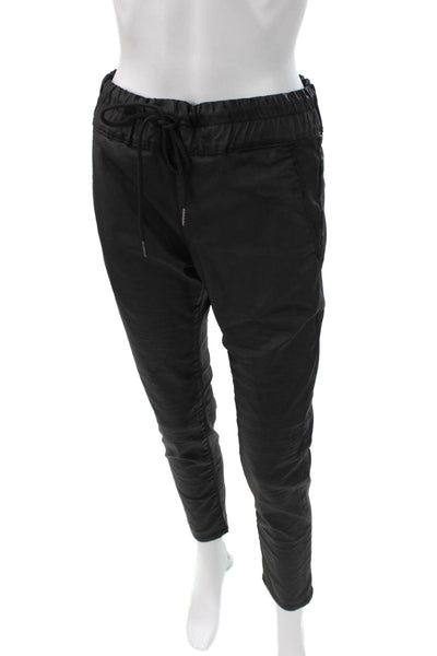 Flog Womens Jogger Pants Black Cotton Blend Drawstring Size 25