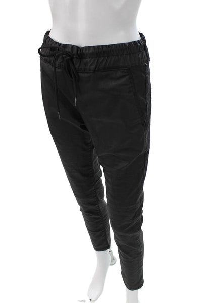 Flog Womens Jogger Pants Black Cotton Blend Drawstring Size 25