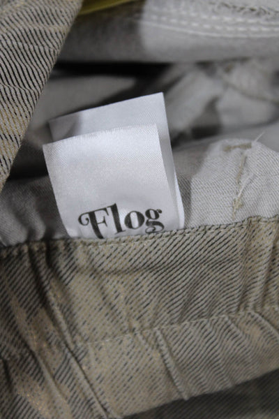 Flog Womens Jogger Gold Animal Print Polyester Drawstring Pants Size 26
