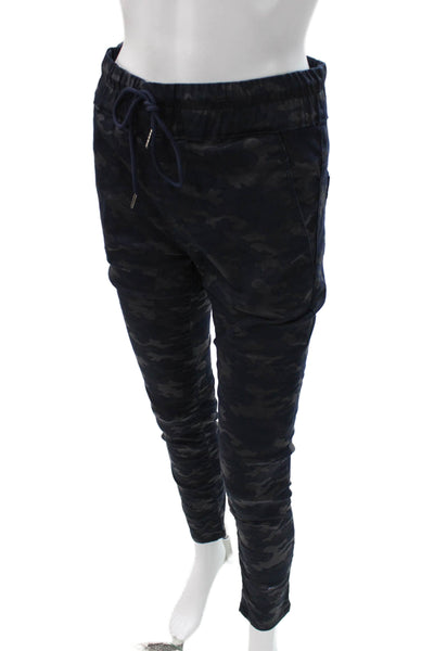 Flog Women Jogger Pants Blue Camouflage Cotton Drawstring Inseam 28 Size 27