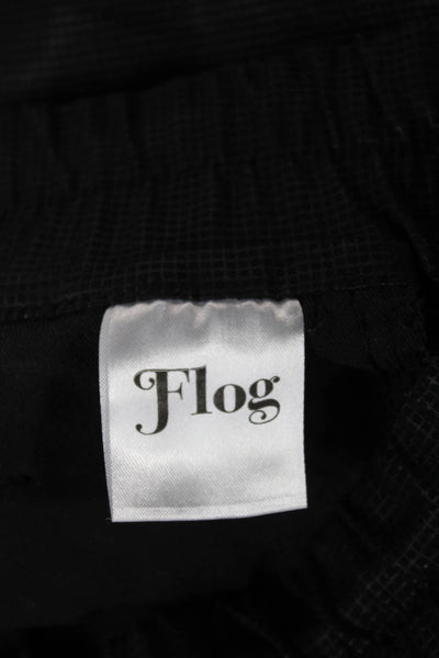 Flog Womens Joggers Black Drawstring Cotton Lycra Solid Inseam 28 Size 27