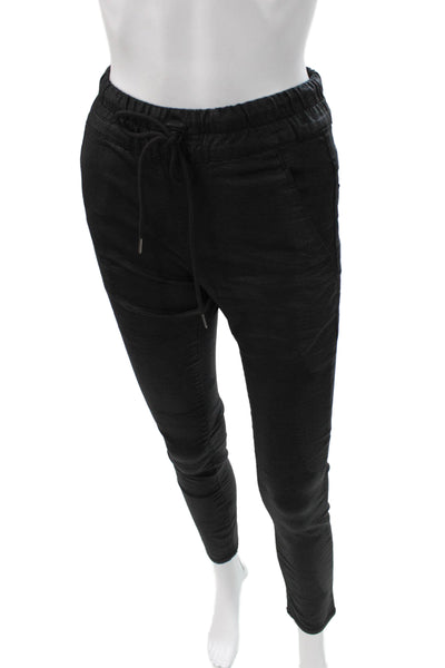 Flog Women Jogger Pants Black Cotton Lycra Drawstring Size 25
