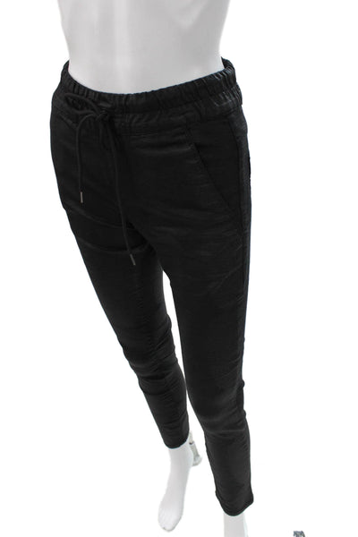 Flog Women Jogger Pants Black Cotton Lycra Drawstring Size 25
