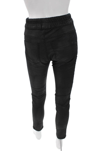 Flog Women Jogger Pants Black Cotton Lycra Drawstring Size 25