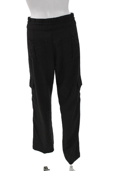 Flog Womens Cargo Pants Black Cotton Blend Drawstring Size 28