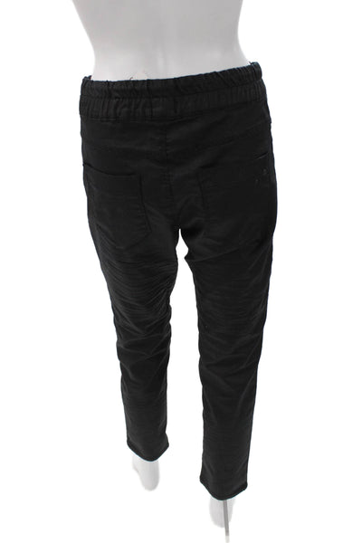 Flog Women Jogger Pants Black Cotton Drawstring Size 28