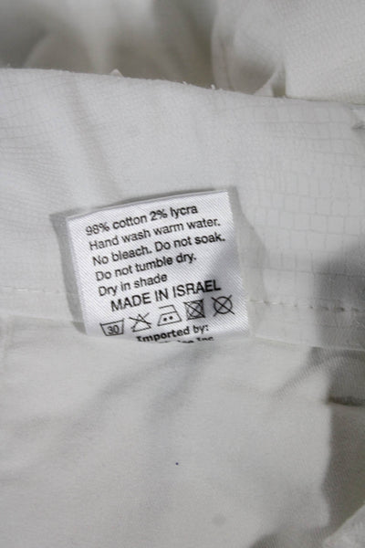 Flog Women Ankle Pants White 98% Cotton 2% Lycra Size 26