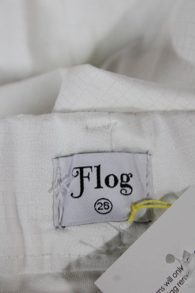 Flog Women Ankle Pants White 98% Cotton 2% Lycra Size 26