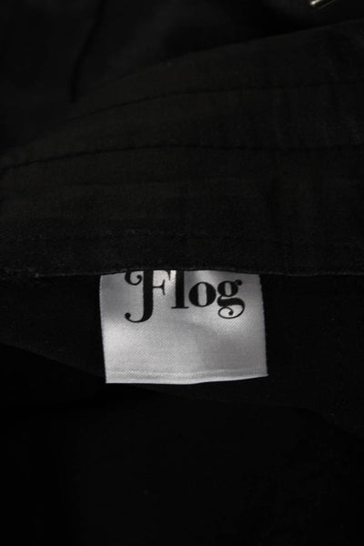 Flog Womens Cargo Pants Black Drawstring 98% Cotton 2% Lycra Size 29