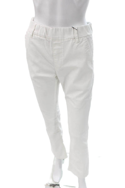 Flog Women White Chino Pants Pull On 98% Cotton Size 27