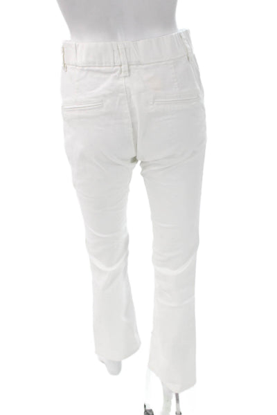 Flog Women White Chino Pants Pull On 98% Cotton Size 27