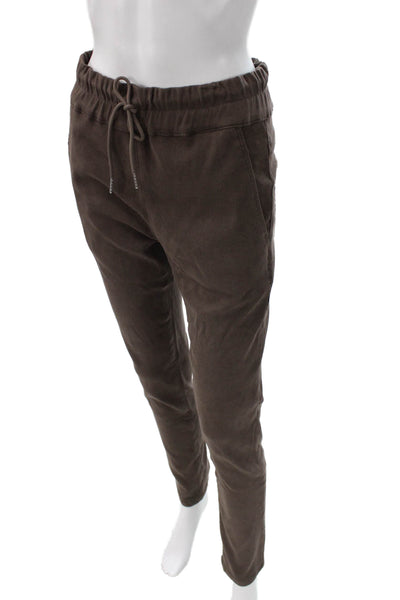 Flog Womens Jogger Pants Brown Drawstring 98% Cotton 2% Lycra Size 27