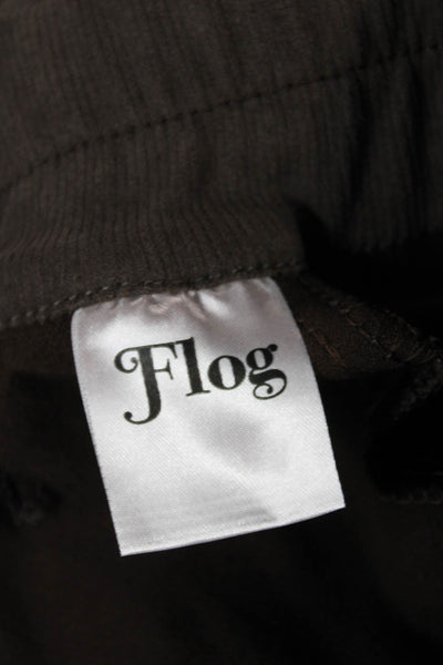 Flog Womens Jogger Pants Brown Drawstring 98% Cotton 2% Lycra Size 27