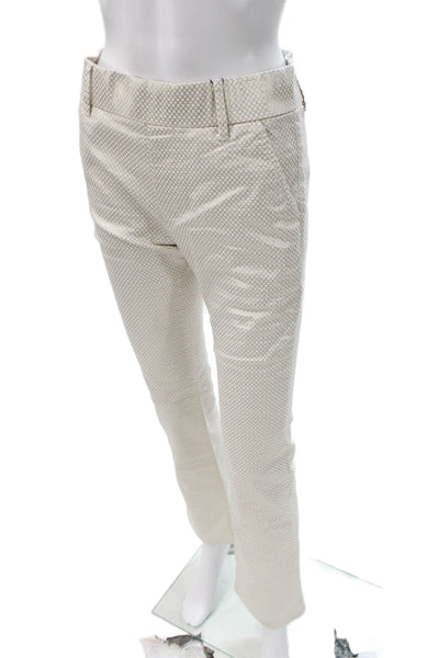 Flog Womens Beige Cotton Geometric Dress Pants Button Closure Size 26