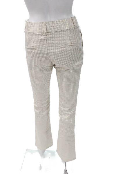 Flog Womens Beige Cotton Geometric Dress Pants Button Closure Size 26