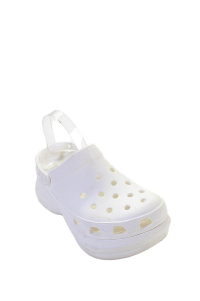 Crocs Womens Platform Slide On Iconic Comfort Flats White Size 9
