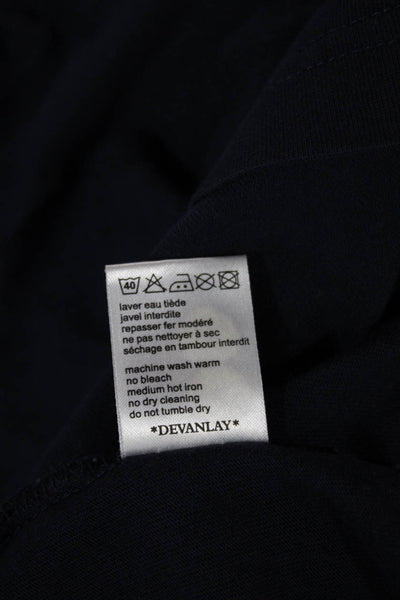 Lacoste Mens Blue Cotton Crew Neck Solid Short Sleeve T-Shirt Size 8