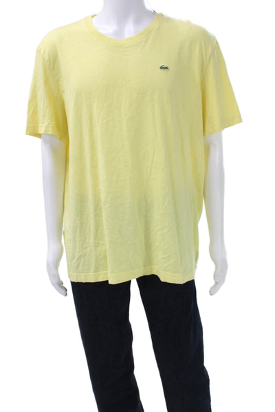 Lacoste Mens Yellow T-Shirt Crew Neck Short Sleeve Size 8