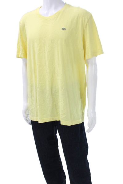 Lacoste Mens Yellow T-Shirt Crew Neck Short Sleeve Size 8