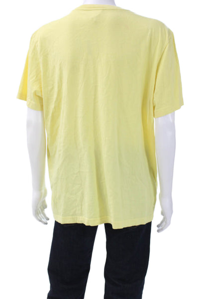 Lacoste Mens Yellow T-Shirt Crew Neck Short Sleeve Size 8