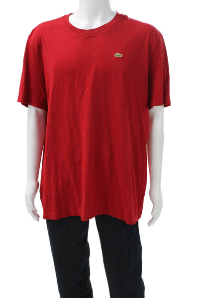 Lacoste Mens Red 100% Cotton Crew Neck Short Sleeve T-Shirt Size 8