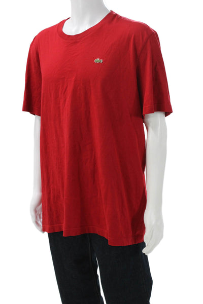 Lacoste Mens Red 100% Cotton Crew Neck Short Sleeve T-Shirt Size 8