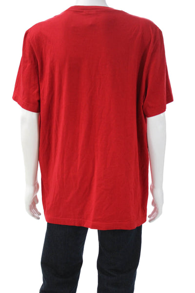 Lacoste Mens Red 100% Cotton Crew Neck Short Sleeve T-Shirt Size 8