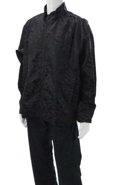 Theory Mens Camouflage Bomber Jacket Black Zip Size 2XL