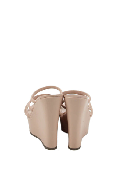 Schutz Womens Strappy Front Platform Wedge Sandals Pink Size 6 B