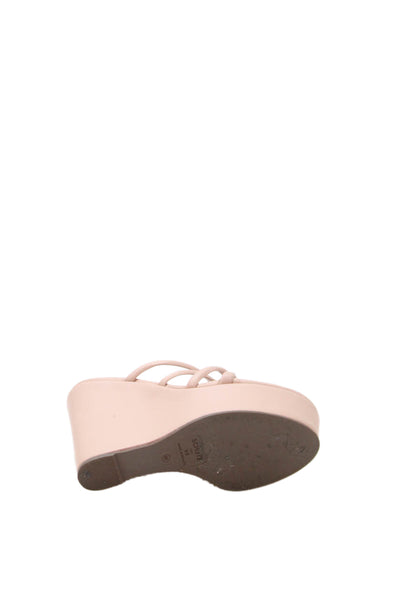 Schutz Womens Strappy Front Platform Wedge Sandals Pink Size 6 B