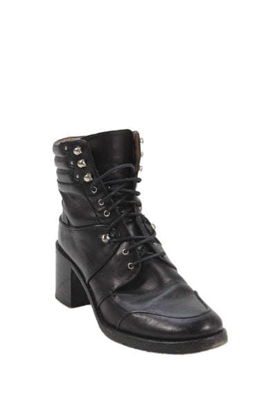 Tabitha Simmons Womens Leather Lace Up Ankle Boots Black Size 36 6