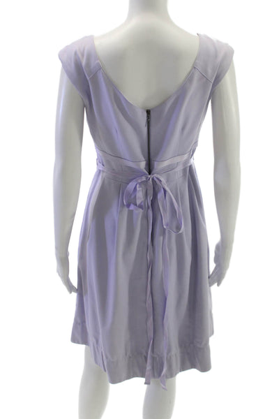 Nanette Lepore Women Fit & Flare Purple V Neck Sleeveless Knee Dress Size 4