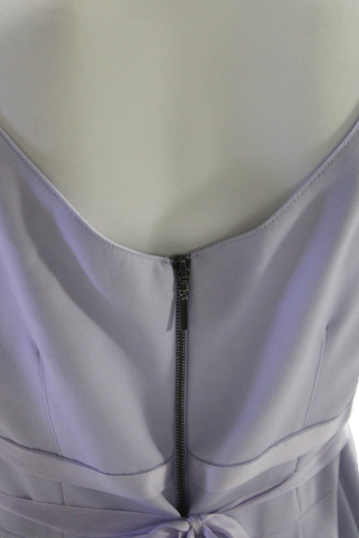 Nanette Lepore Women Fit & Flare Purple V Neck Sleeveless Knee Dress Size 4