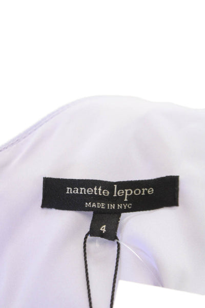 Nanette Lepore Women Fit & Flare Purple V Neck Sleeveless Knee Dress Size 4