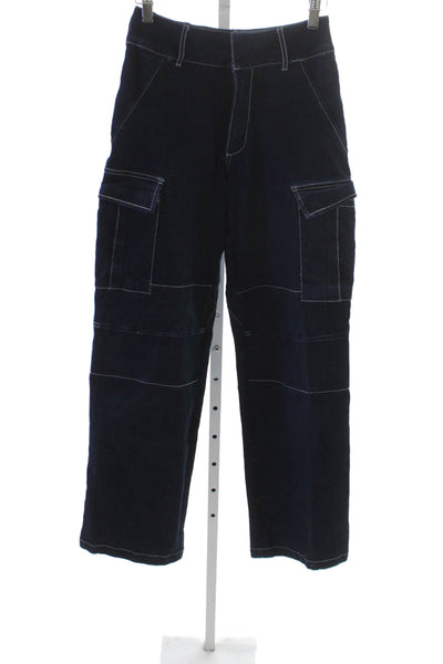 I. Am. Gia. Womens Blue Cotton Cargo Pants Size 2XS