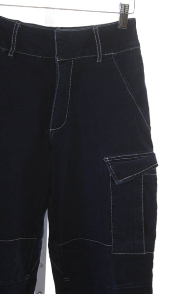 I. Am. Gia. Womens Blue Cotton Cargo Pants Size 2XS