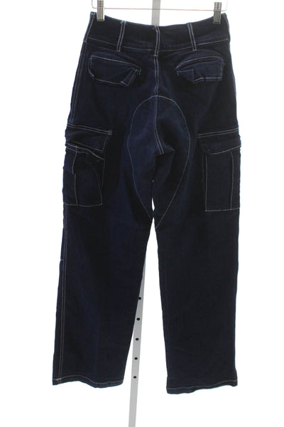 I. Am. Gia. Womens Blue Cotton Cargo Pants Size 2XS