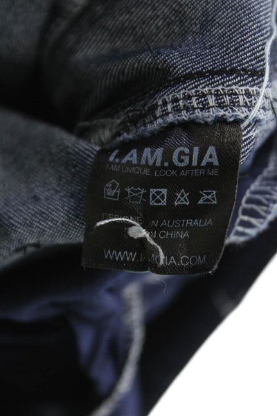 I. Am. Gia. Womens Blue Cotton Cargo Pants Size 2XS