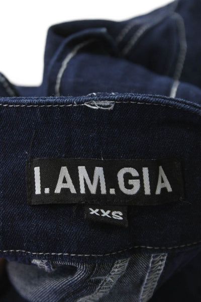I. Am. Gia. Womens Blue Cotton Cargo Pants Size 2XS