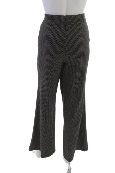 Max Studio Women Dress Pants Houndstooth Black Polyester Pull On Size L