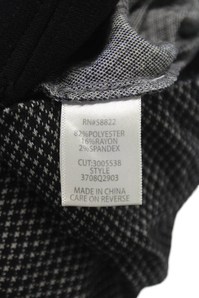 Max Studio Women Dress Pants Houndstooth Black Polyester Pull On Size L