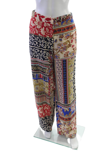 Zara Women Multicolor Floral Viscose Pull On Pants Inseam 34 Size S