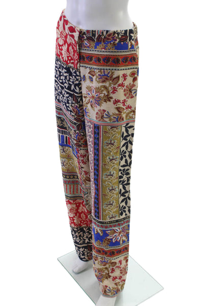 Zara Women Multicolor Floral Viscose Pull On Pants Inseam 34 Size S