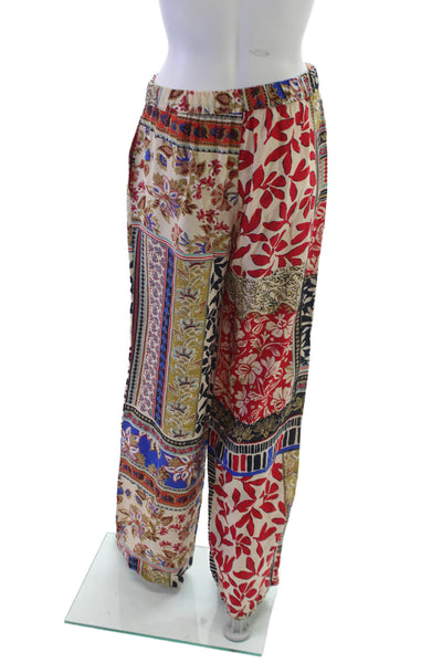 Zara Women Multicolor Floral Viscose Pull On Pants Inseam 34 Size S
